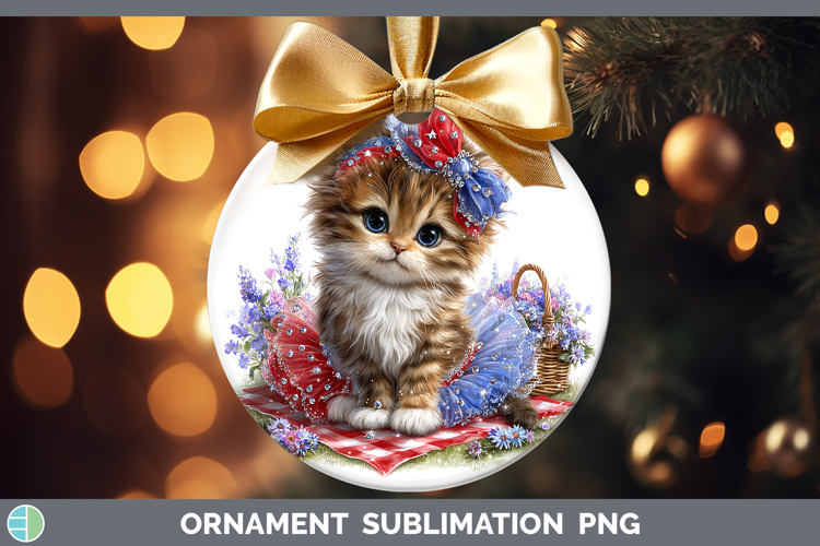 Animals Patriotic Kitten Ornament Sublimation Bauble Designs