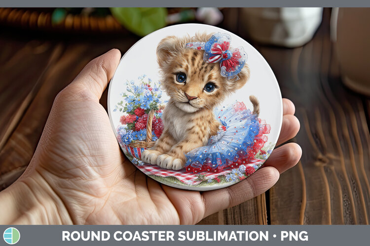 GorgeousAnimals Patriotic Round Coaster design.