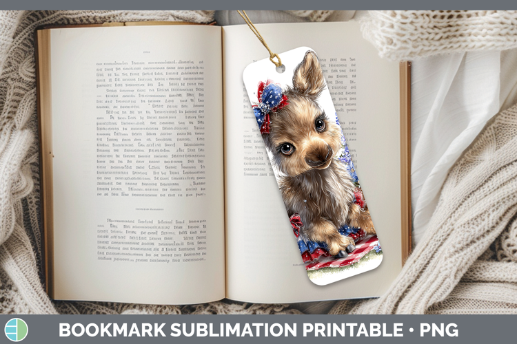 Animals Patriotic Moose Bookmark Sublimation Printable Desig