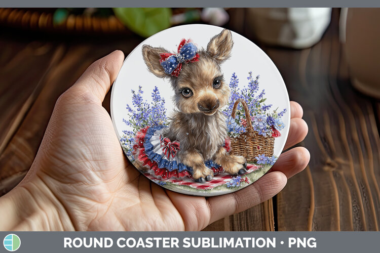 GorgeousAnimals Patriotic Round Coaster design.