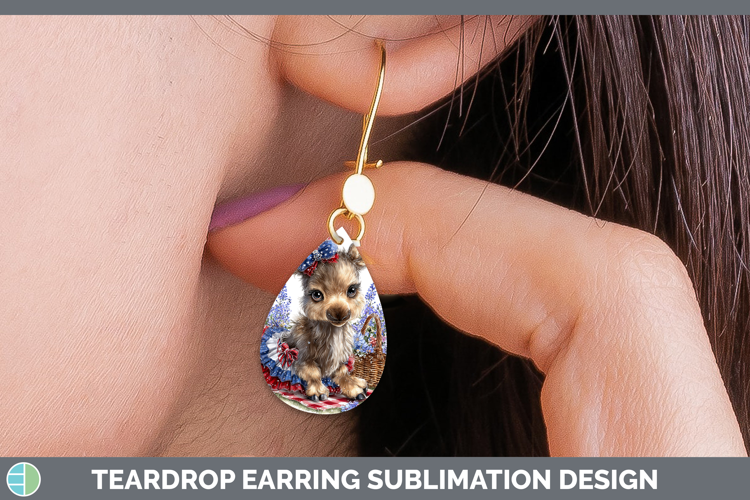 Animals Patriotic Moose Teardrop Earrings Sublimation Earrin