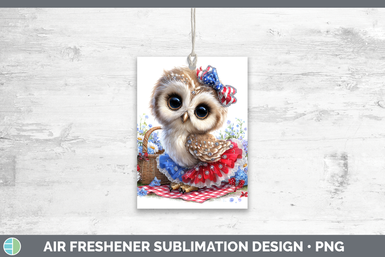 Animals Patriotic Owl Air Freshener Sublimation Car Freshene