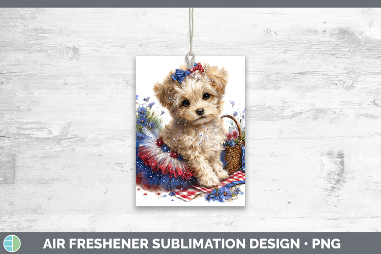 Animals Patriotic Puppy Air Freshener Sublimation Car Freshe