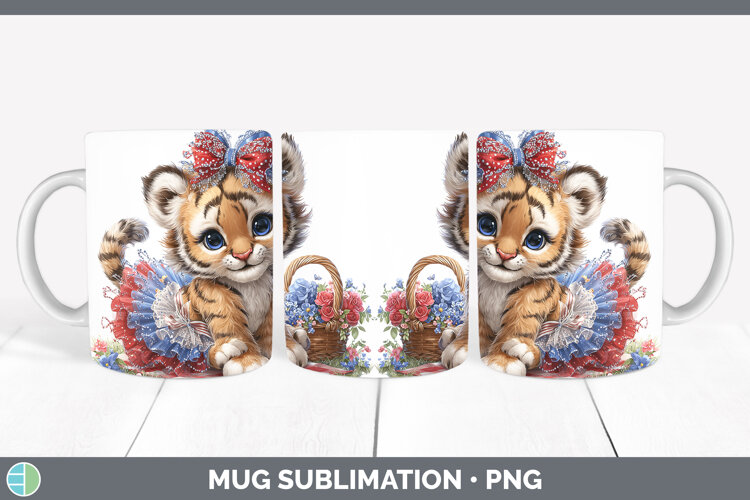 GorgeousAnimals Patriotic Mug Wrap design.