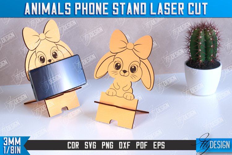 Phone Stand | Table Smartphone Holder | Bunny Shape | CNC