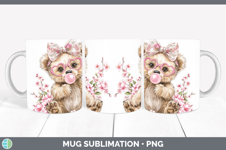 GorgeousAnimals Pink Bubble Gum Mug Wrap design.