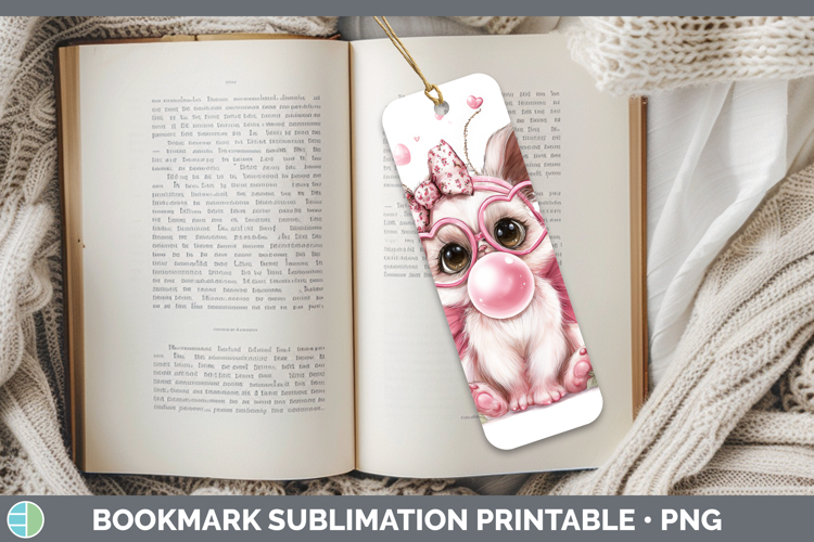 Butterfly Animals Pink Bubble Gum Bookmark Sublimation Desig