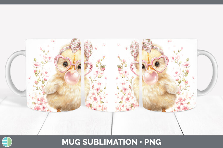 GorgeousAnimals Pink Bubble Gum Mug Wrap design.