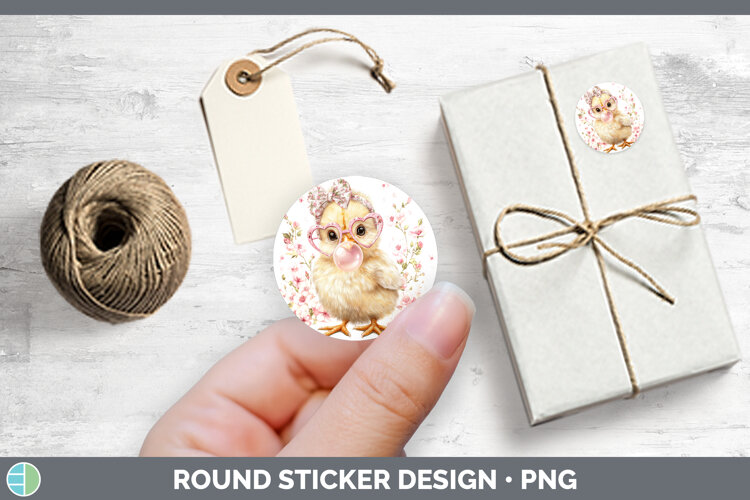 GorgeousAnimals Pink Bubble Gum Stickers design.