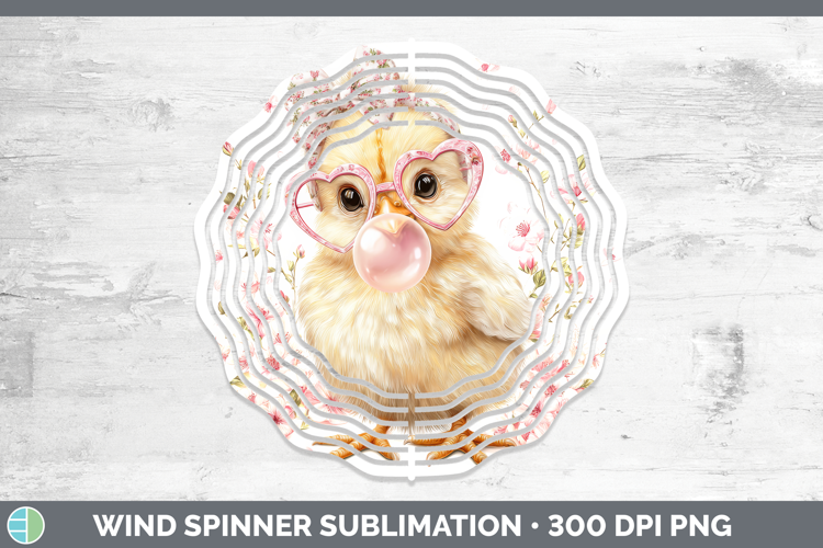 Chicken Animals Pink Bubble Gum Wind Spinner Sublimation Des