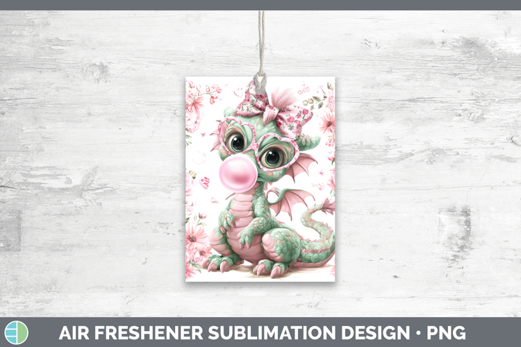 Dragon Animals Pink Bubble Gum Air Freshener Sublimation Des