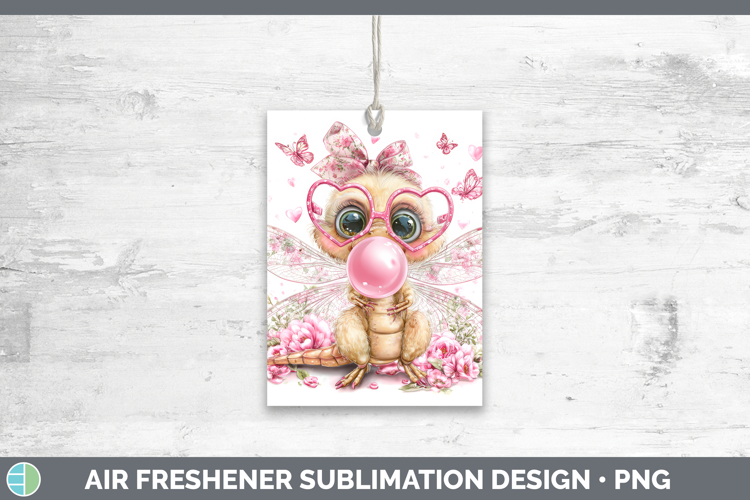 Dragonfly Animals Pink Bubble Gum Air Freshener Sublimation