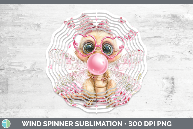 Dragonfly Animals Pink Bubble Gum Wind Spinner Sublimation D