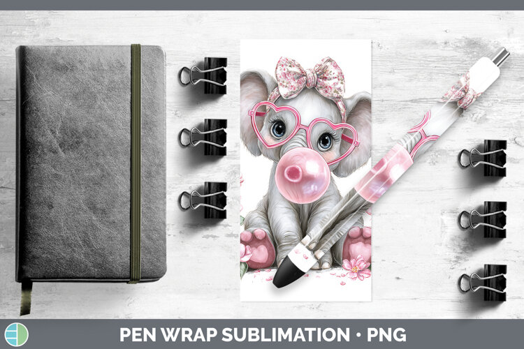 GorgeousAnimals Pink Bubble Gum Pen Wrap design.