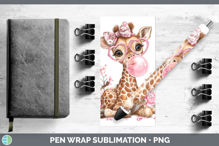 GorgeousAnimals Pink Bubble Gum Pen Wrap design.