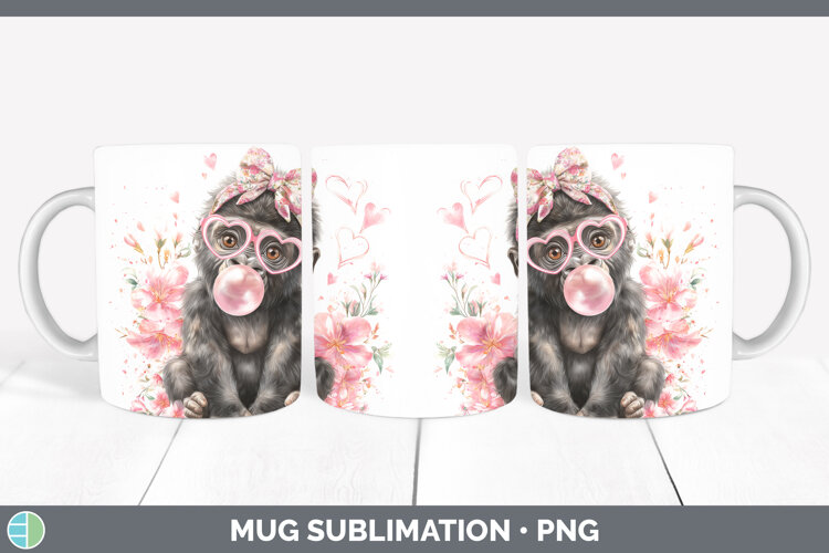 GorgeousAnimals Pink Bubble Gum Mug Wrap design.