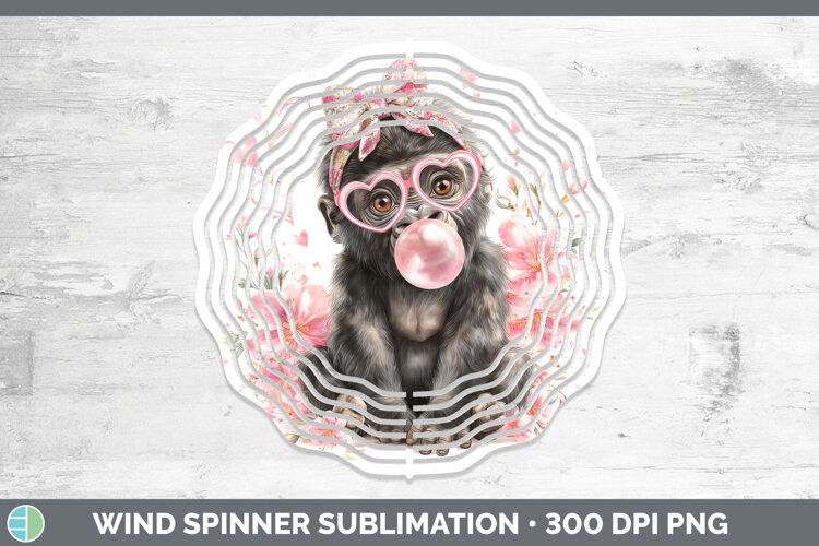 GorgeousAnimals Pink Bubble Gum Wind Spinner design.
