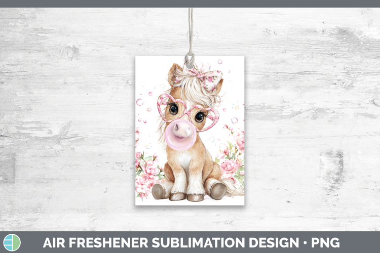 Horse Animals Pink Bubble Gum Air Freshener Sublimation Desi