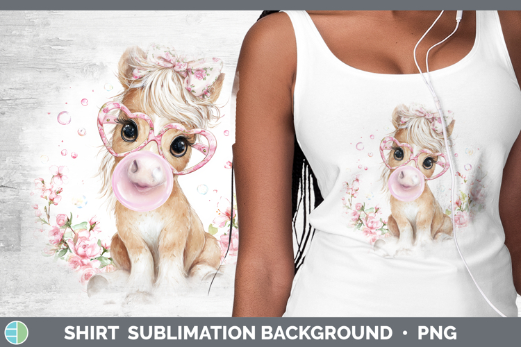 Horse Animals Pink Bubble Gum Shirt Sublimation Design