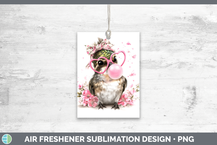 Hummingbird Animals Pink Bubble Gum Air Freshener Sublimatio