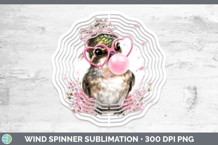 GorgeousAnimals Pink Bubble Gum Wind Spinner design.