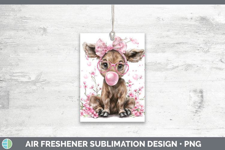 Moose Animals Pink Bubble Gum Air Freshener Sublimation Desi