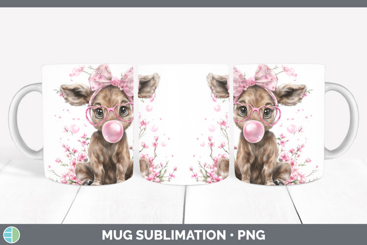 GorgeousAnimals Pink Bubble Gum Mug Wrap design.