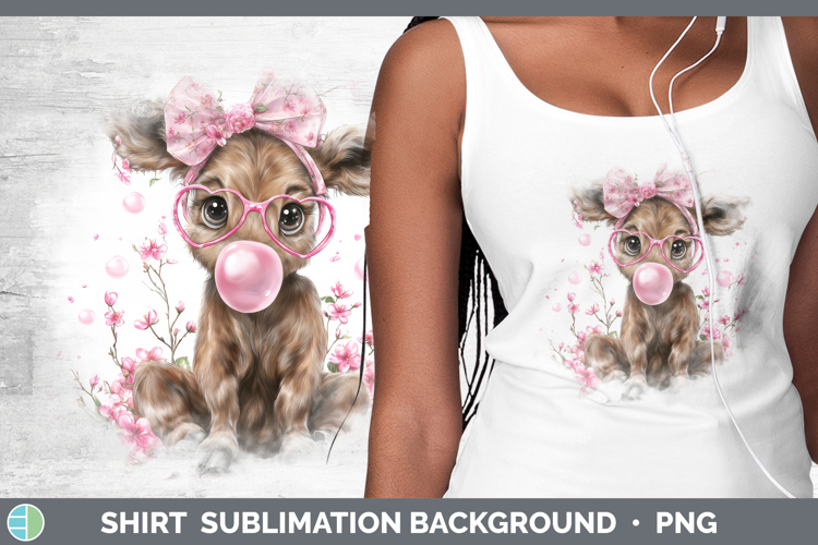 Moose Animals Pink Bubble Gum Shirt Sublimation Design