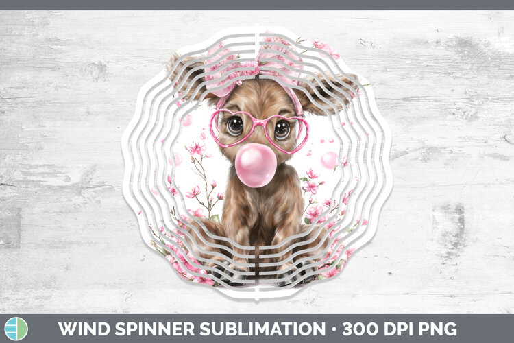 GorgeousAnimals Pink Bubble Gum Wind Spinner design.