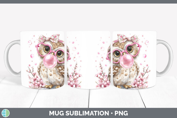 GorgeousAnimals Pink Bubble Gum Mug Wrap design.