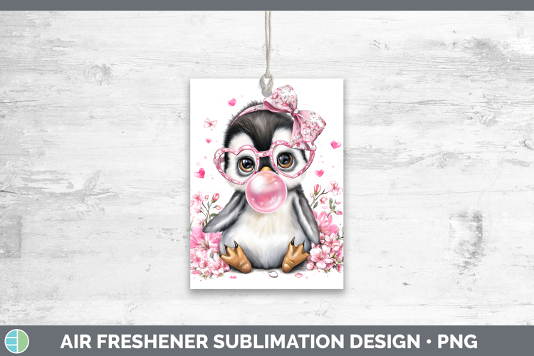 Penguin Animals Pink Bubble Gum Air Freshener Sublimation De