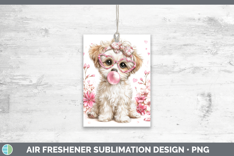 Puppy Animals Pink Bubble Gum Air Freshener Sublimation Desi