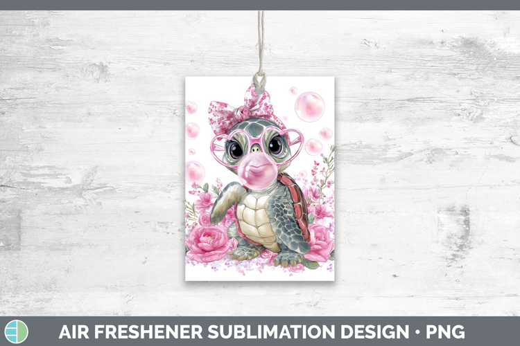 Sea Turtle Animals Pink Bubble Gum Air Freshener Sublimation