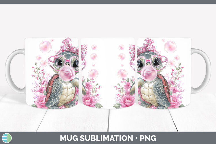 GorgeousAnimals Pink Bubble Gum Mug Wrap design.