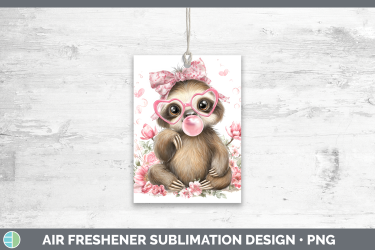 Sloth Animals Pink Bubble Gum Air Freshener Sublimation Desi