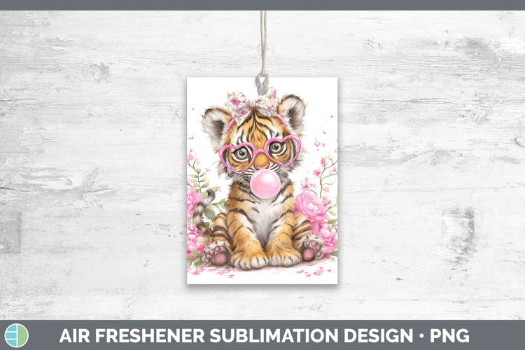 Tiger Animals Pink Bubble Gum Air Freshener Sublimation Desi