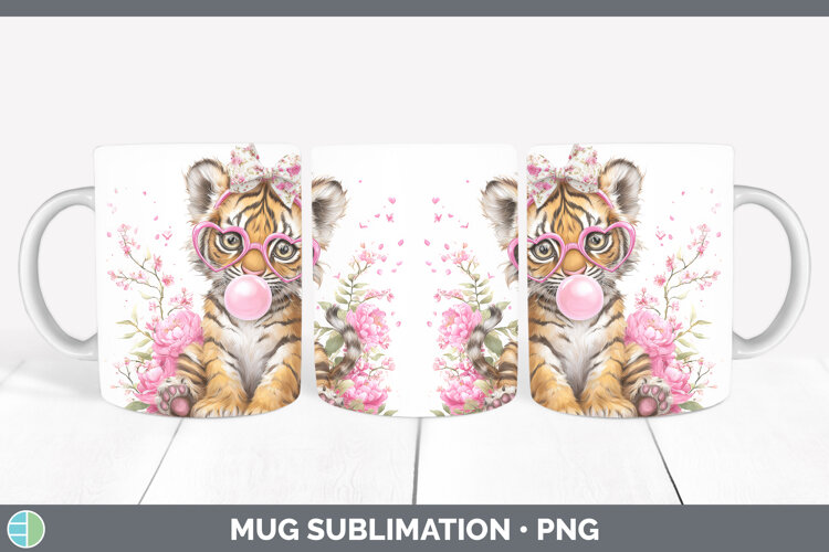 GorgeousAnimals Pink Bubble Gum Mug Wrap design.