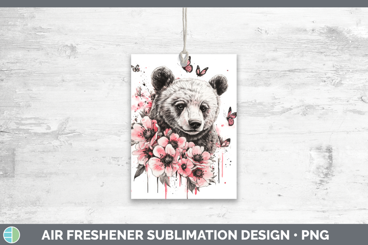 Animals Pink Drips Bear Air Freshener Sublimation Car Freshe