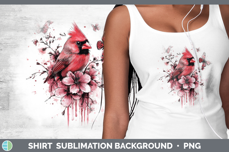 Animals Pink Drips Cardinal Shirt Sublimation Background Des