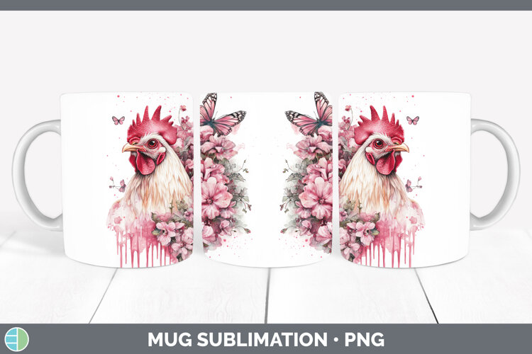 GorgeousAnimals Pink Drips Mug Wrap design.