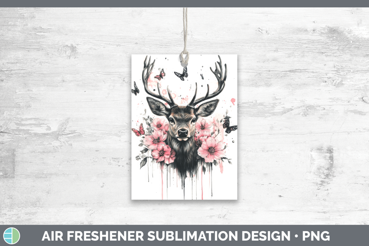 Animals Pink Drips Deer Air Freshener Sublimation Car Freshe