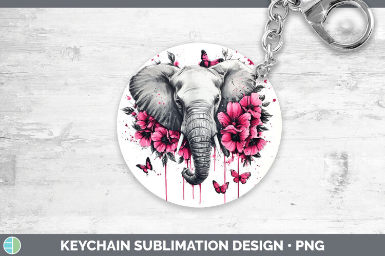 GorgeousAnimals Pink Drips Keychain design.