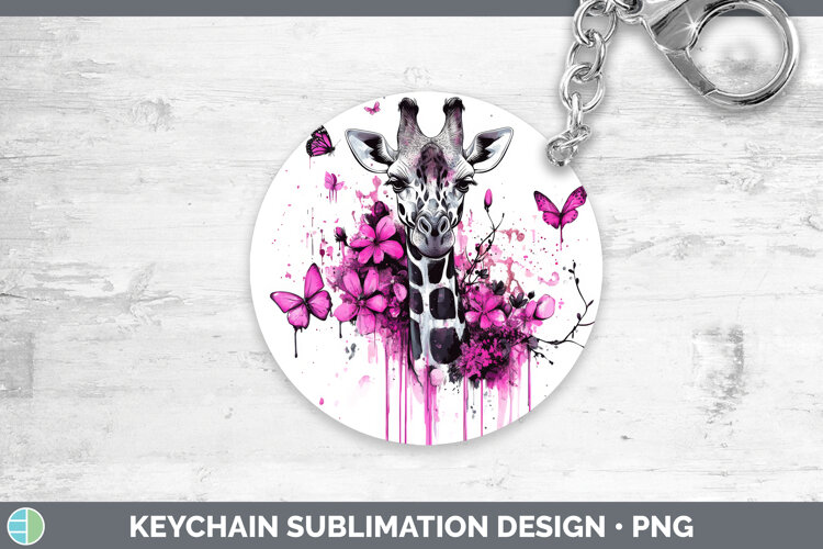 GorgeousAnimals Pink Drips Keychain design.