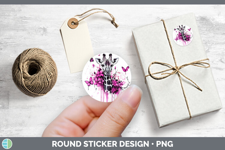 GorgeousAnimals Pink Drips Stickers design.