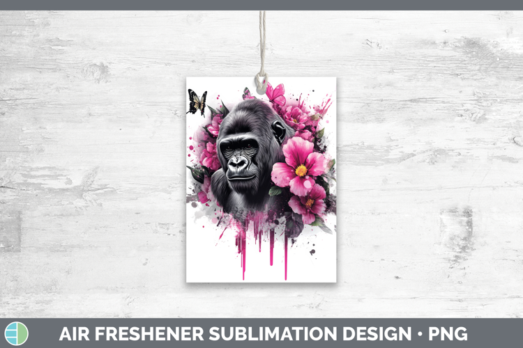 Animals Pink Drips Gorilla Air Freshener Sublimation Car Fre