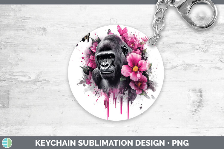 GorgeousAnimals Pink Drips Keychain design.