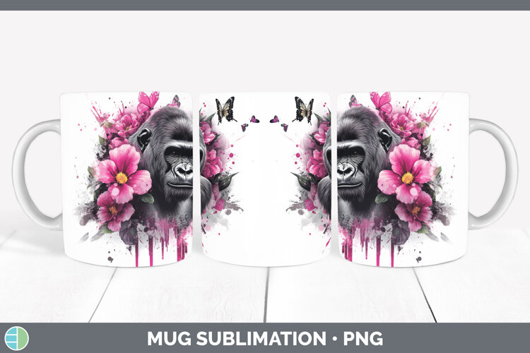 GorgeousAnimals Pink Drips Mug Wrap design.