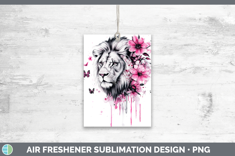 Animals Pink Drips Lion Air Freshener Sublimation Car Freshe