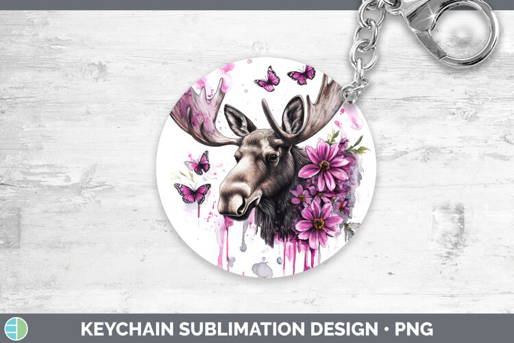GorgeousAnimals Pink Drips Keychain design.