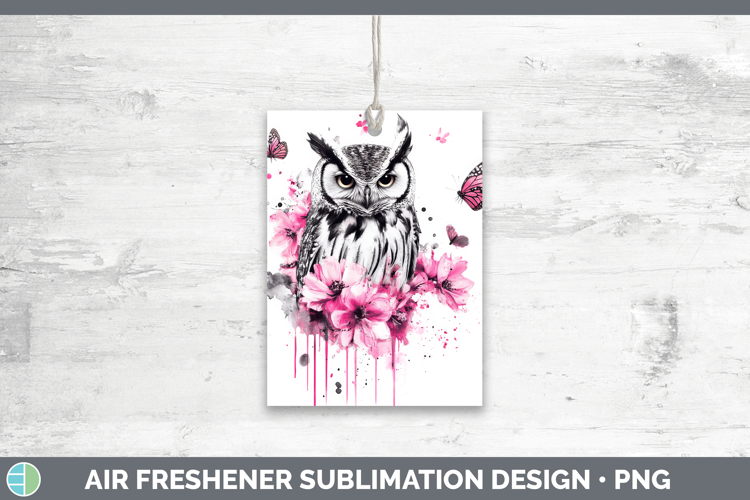 Animals Pink Drips Owl Air Freshener Sublimation Car Freshen